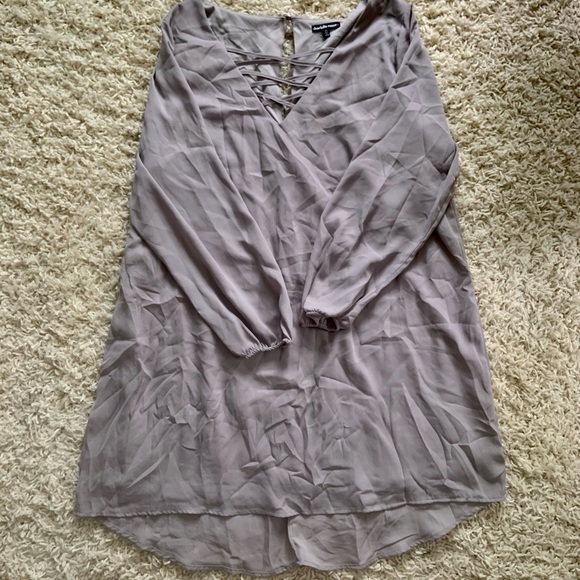 Charlotte Russe Lattice Shift Dress in Gray - Picture 2 of 5